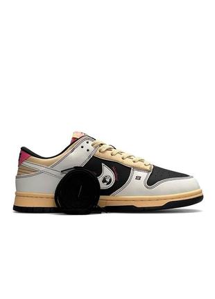 Кроссовки мужские стильные nike sb dunk low x stussy 40th beige легкие бежевые спортивные кеды найк летние7 фото