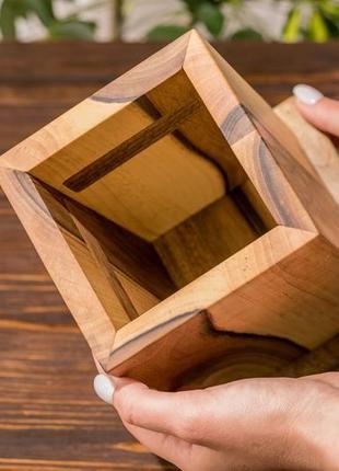 Дерев'яний квадратний магнітний тримач для ножів для кухні | ek-376 фото