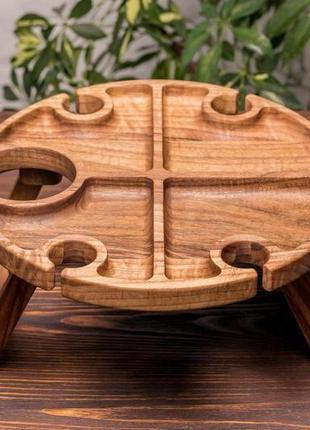 Деревянный винный столик для романтического ужина 350х350х164 мм | ek-375 фото