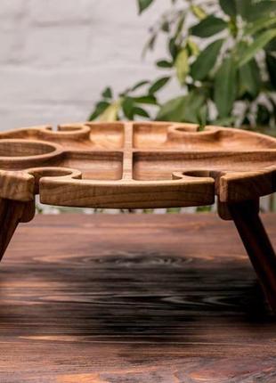 Деревянный винный столик для романтического ужина 350х350х164 мм | ek-374 фото