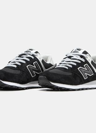 Мужские кроссовки нью беланс 574 чёрные / new balance 57410 фото