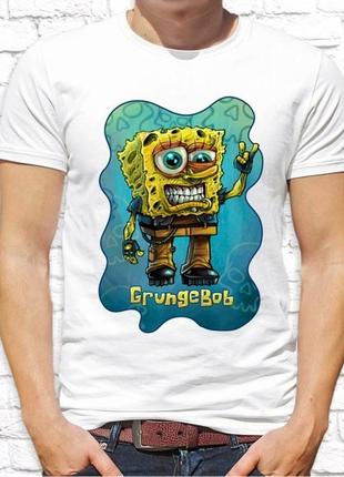 Мужская футболка push it с принтом губка боб квадратные штаны (spongebob squarepants) фп001366