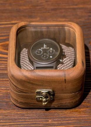 Цельная шкатулка для одних часов со стеклянной крышкой | eb-14.1.1