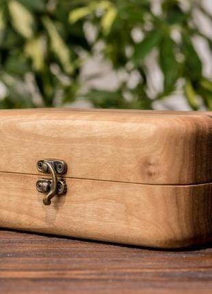 Шкатулка из дерева для двух часов с деревянной крышкой | eb-14.2.2