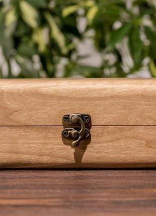 Скринька з дерева для двох годинників з дерев'яною кришкою | eb-14.2.25 фото