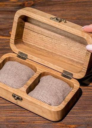 Шкатулка из дерева для двух часов с деревянной крышкой | eb-14.2.2