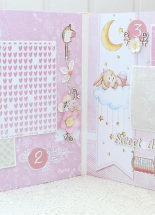 Великий об'ємний альбом для дівчинки , фотоальбом для новонародженої дівчинки на...