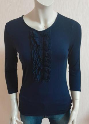 Модная вискозная блузка синего цвета lauren ralph lauren made in jordan