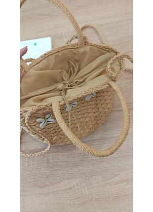 Соломенная сумка, плетеная сумка3 фото