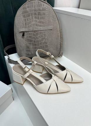 Дизайнерські жіночі туфлі із натуральної шкіри аманда нова колекція 20243 фото