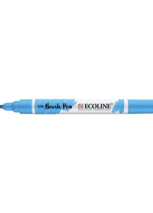 Маркер акварельный кисточный ecoline brushpen небесно голубая (578)1 фото