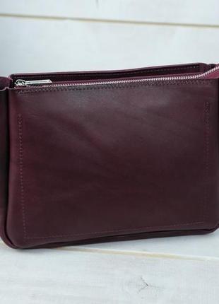 Кожаная женская сумочка  надежда, кожа итальянский краст, цвет бордо5 фото