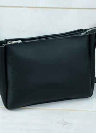 Шкіряна жіноча сумочка надія, шкіра grand, колір чорний5 фото