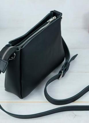 Шкіряна жіноча сумочка надія, шкіра grand, колір чорний3 фото