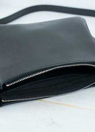 Кожаная женская сумочка  надежда, кожа итальянский краст, цвет черный6 фото