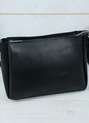 Кожаная женская сумочка  надежда, кожа итальянский краст, цвет черный5 фото