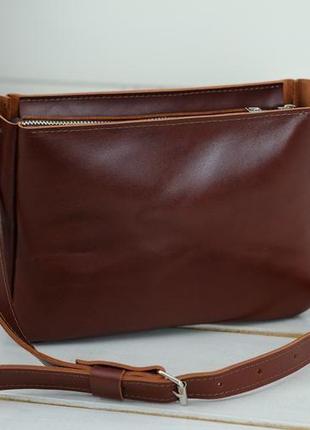 Шкіряна жіноча сумочка надія, шкіра італійський краст, колір вишня1 фото