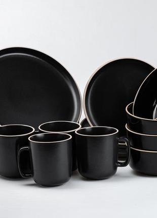 Набір столового посуду 4 предмети чашка/миска для супу/салатник/обідня тарілка1 фото