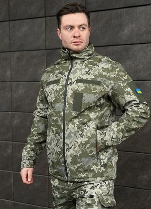 Куртка pobedov shadow військова з липучками піксель2 фото