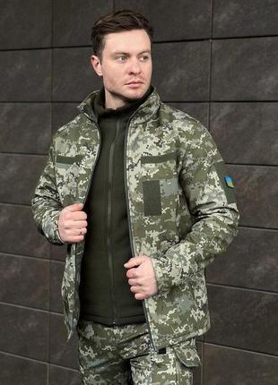 Куртка pobedov shadow військова з липучками піксель5 фото