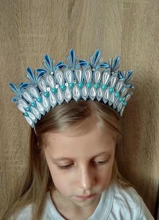 Корона снежной королевы на утренник новогодний ободок для девочки обруч для волос на фотосессию7 фото