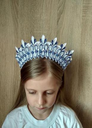Ободок снежинка новогодняя корона снежной королевы на утренник обруч для волос на фотосессию6 фото