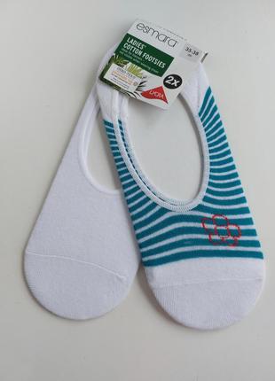 Комплект брендові бавовняні короткі шкарпетки слідки 2пари німеччина