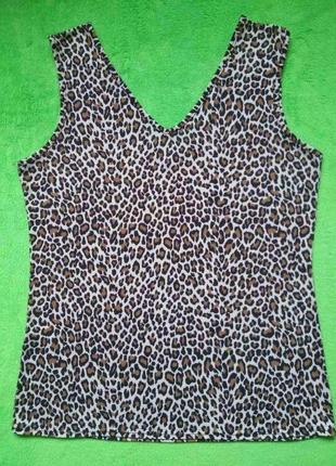 Жіночий леопардовий топ kaleidoscope з v-вирізами /жіноча блузка майка футболка з принтом3 фото