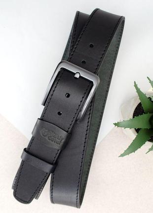 Ремень мужской кожаный handycover hc0072 (180 см) черный батальный3 фото