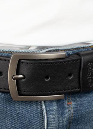 Ремень мужской кожаный handycover hc0072 (180 см) черный батальный6 фото