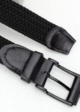 Ремень-резинка мужской jk-35001 (110 см) черный плетеный6 фото