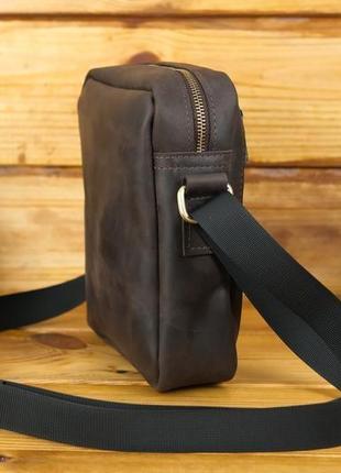 Мужская кожаная сумка "метью", винтажная кожа, цвет шоколад5 фото
