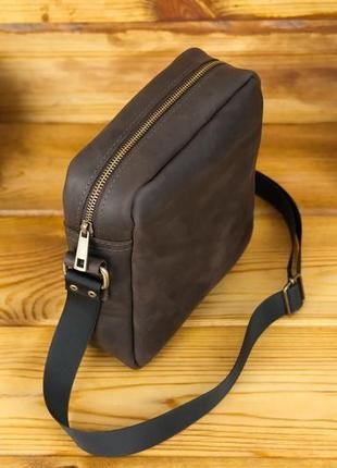 Мужская кожаная сумка "метью", винтажная кожа, цвет шоколад4 фото