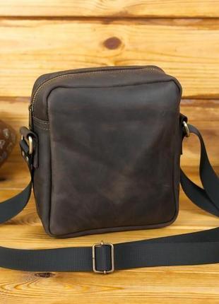 Мужская кожаная сумка "метью", винтажная кожа, цвет шоколад3 фото