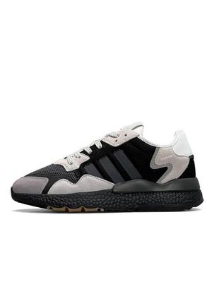 Чоловічі кросівки adidas nite jogger black gray чорні повсякденні кросівки адідас найт джогер весна літо