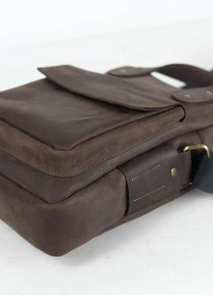 Чоловіча шкіряна сумка "арнольд",  вінтажна шкіра, колір шоколад3 фото
