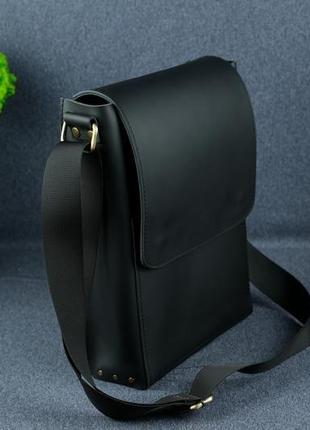 Чоловіча шкіряна сумка "майкл", шкіра grand, колір чорний2 фото
