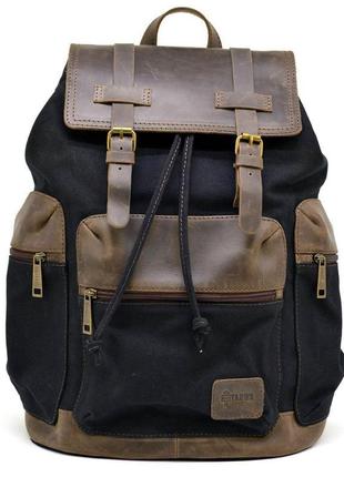Рюкзак міський rac-0010-4lx із канвас і натуральної шкіри4 фото