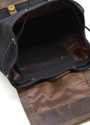 Городской рюкзак rac-0010-4lx из канваса и натуральной кожи6 фото