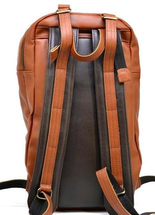 Чоловічий шкіряний рюкзак міський рудий з коричневим gb-7340-3md tarwa5 фото
