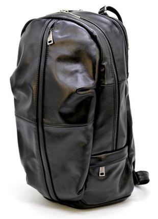 Мужской кожаный городской рюкзак tarwa ga-7340-3md черный