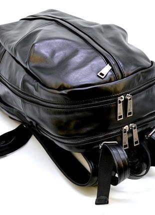 Мужской кожаный городской рюкзак tarwa ga-7340-3md черный5 фото
