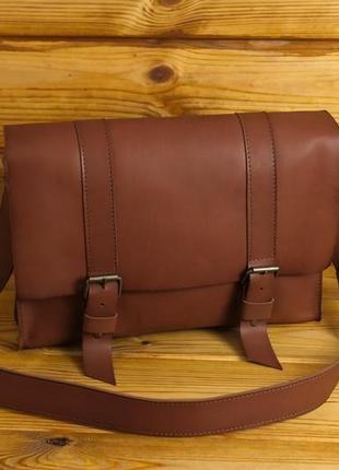 Мужская кожаная сумка "кемерон", кожа итальянский краст, цвет коричневый2 фото