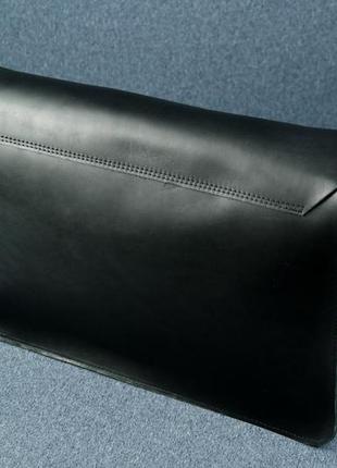 Чоловіча шкіряна сумка "джоерман", шкіра італійський краст, колір чорний6 фото
