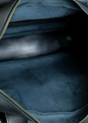 Мужская кожаная сумка "бенджамин", кожа итальянский краст, цвет черный7 фото