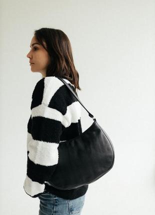 Овальная кожаная сумка, женская сумка из кожи1 фото