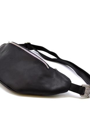 Напоясная сумка из черной кожи crazy horse бренда ra-3036-4lx tarwa5 фото