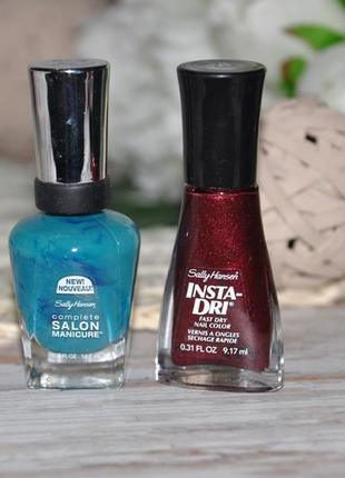 Фірмовий лак для нігтів sally hansen insta-dri fast dry nail color та complete salon manicure