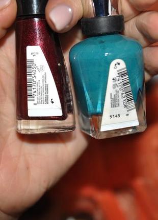 Фірмовий лак для нігтів sally hansen insta-dri fast dry nail color та complete salon manicure3 фото