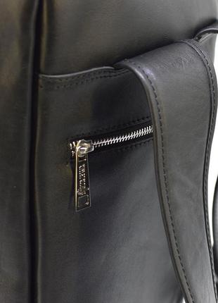 Шкіряний рюкзак для ноутбука 15" дюймів ta-1240-4lx в чорному кольорі6 фото